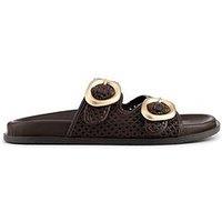Jones Bootmaker Gisela Buckle Flat Sandal - Brown