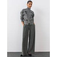 The Very Collection Womens Lurex Wide Leg Trousers - Silver