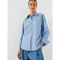 Jdy Long Sleeve Striped Shirt - Blue