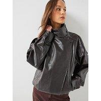 Jdy Jdyraye Pu Oversized Bomber Jacket - Chocolate Torte