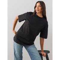The Very Collection Womens Interlock Longline Heavyweight T-Shirt - Black