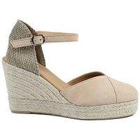 Jones Bootmaker Arabella Suede Wedge - Beige