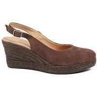 Jones Bootmaker Wide Fit Cederica Suede Wedge - Brown