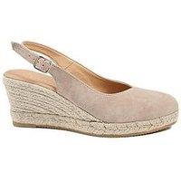 Jones Bootmaker Wide Fit Cederica Suede Wedge - Beige