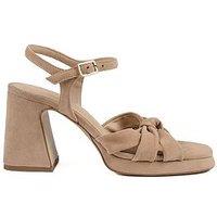 Jones Bootmaker Gloriana Block Heel Knot Sandal - Beige