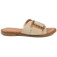 Jones Bootmaker Jasmyn Buckle Mule Slide - Beige