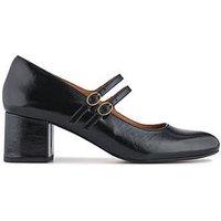 Jones Bootmaker Wide Fit Xanthi Double Strap Mary Jane - Black