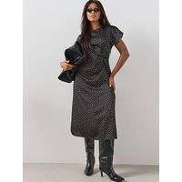 The Very Collection Curve Knot Detail Satin Midi Dress - Print
