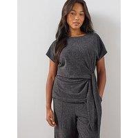 The Very Collection Curve Knot Detail Top Co-Ord - Dark Grey