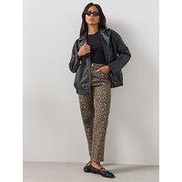 The Very Collection Curve Leopard Wide Leg Jean - Print
