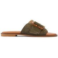 Jones Bootmaker Jasmyn Buckle Mule Slide - Green