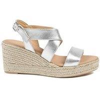 Jones Bootmaker Romilly Crossover Strap Wedge - Silver