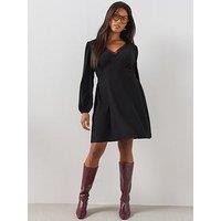 The Very Collection Curve Lace Trim Mini Dress - Black