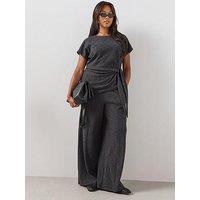 The Very Collection Curve Elasticated Waist Wide Leg Tro - Dark Grey