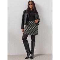 The Very Collection Curve Check Mini Skirt