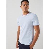 Lacoste Regular Fit Tipped Pique T-Shirt - Light Blue