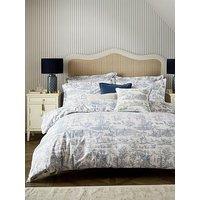 Laura Ashley Braysmith Toile 100% Cotton Quilt Set Chambray Blue