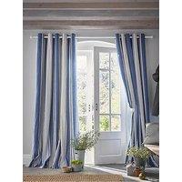 Laura Ashley Tiverton Eyelet Curtains Denim Blue