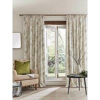 Laura Ashley Pussy Willow Lined Header Tape Curtains Off White-Hedgerow