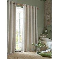 Laura Ashley Milbourne Herringbone Curtains Truffle-Natural