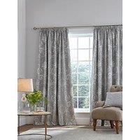 Laura Ashley Josette Steel Black Out Header Tape Curtains Steel