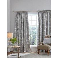 Laura Ashley Josette Steel Black Out Header Tape Curtains (26 Tie Back - Pair) Steel
