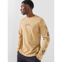 Berghaus Mens Exped Essential Printed Long Sleeve T-Shirt - Brown