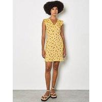 Apricot Empire Seam Ditsy Print Mini Dress