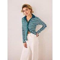 Mint Velvet Green Stripe Polo Top