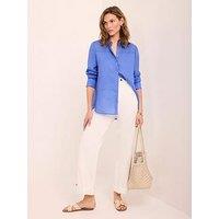 Mint Velvet Cropped Wide Chino - White