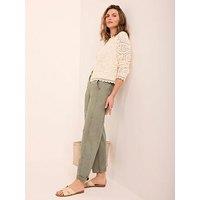 Mint Velvet Khaki Washed Barrel Chino - Green