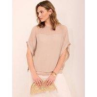 Mint Velvet Neutral Double Layer Top