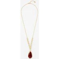 Mint Velvet Red Stone Long Pendant