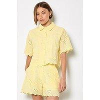 Apricot Scallop Edge Embroider Shirt