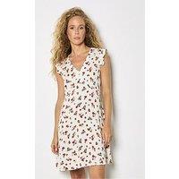 Apricot Empire Seam Ditsy Print Mini Dress