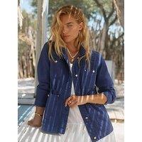 Mint Velvet Washed Shacket - Blue