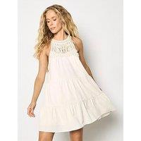 Apricot Crochet Top Tiered Dress