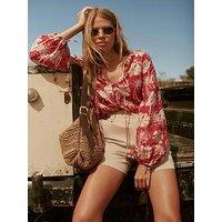 Mint Velvet Red Floral Print Blouse