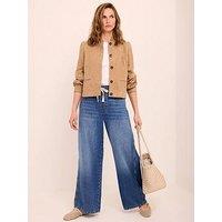 Mint Velvet Mid Indigo Tie Waist Wide Jean