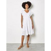 Apricot Sequin Embr Flower Ruffle Slv Dr