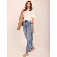 Mint Velvet Mid Indigo Embroidered Jean