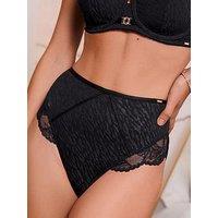 Lipsy All Over Lace High Waist Briefs - Black