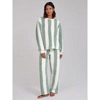 Loungeable Sherpa Round Neck Top & Wide Leg Twosie Lounge Set