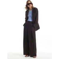 River Island Womens Crepe Co-Ord Wide Leg Trouser - Brown