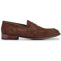Jones Bootmaker Russell Formal Suede Slip On Shoes - Brown Suede