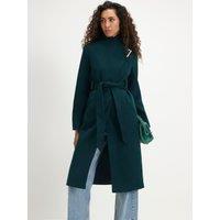 River Island Womens Longline Belted Wrap Dressing Gown Coat - Green