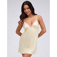 Boux Avenue Kaya Satin Chemise - Yellow Mix