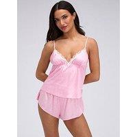 Boux Avenue Kaya Spot Satin Cami Set - Pink