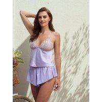 Boux Avenue Heather Emb & Satin Cami Set - Lilac