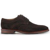 Jones Bootmaker Longwood Lace Up Shoes - Dark Brown Suede